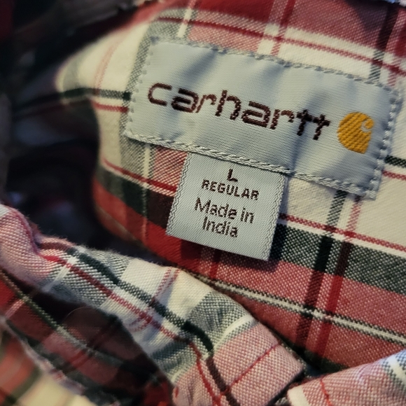 Carhartt Shirt Plaid Short Sleeves, L - Picture 10 of 10